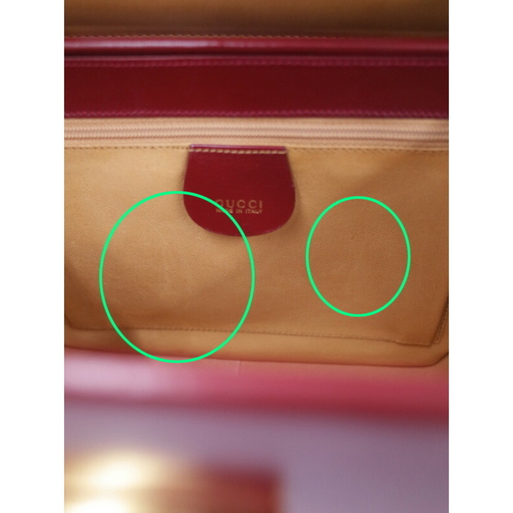 Gucci Red red vanity Lock leather Lady bag - Picture 7 of 9